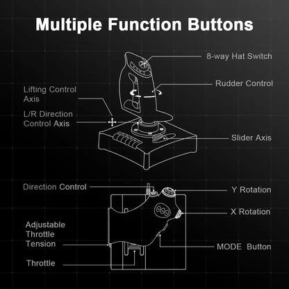 Pro Flight Simulator Gamepad Joystick for PC and PS4