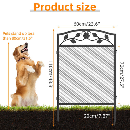 5-Piece Metal Garden Fence Panels Lawn Edging Barrier