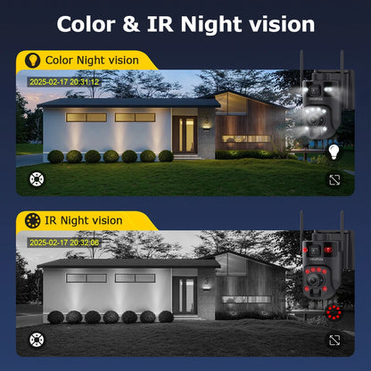12MP Solar Outdoor Security Camera with 60X Zoom & PIR