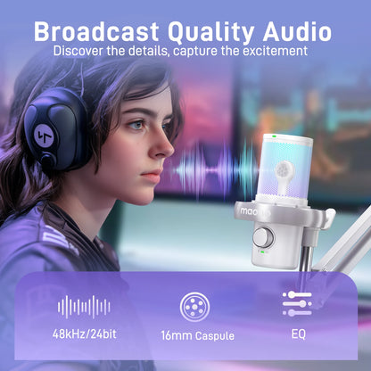 Wireless USB Condenser Microphone for Gaming and Streaming