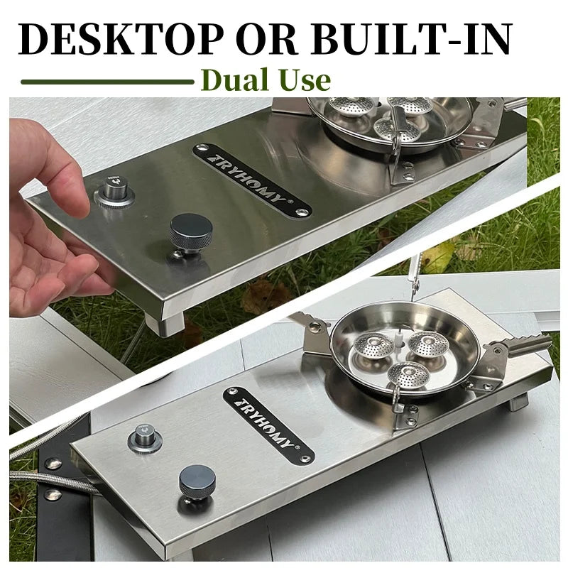 Portable IGT Gas Stove 7200W Stainless Steel Folding Burner