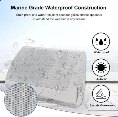 300W Bluetooth Wall Mount Speakers 2-Pack White