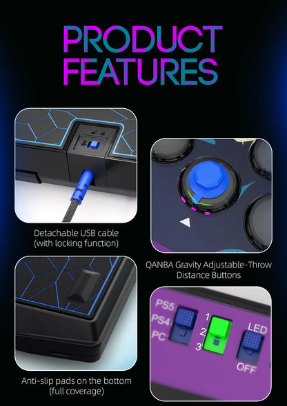 Leverless Arcade Controller for PC PS4 PS5 Fighting Games