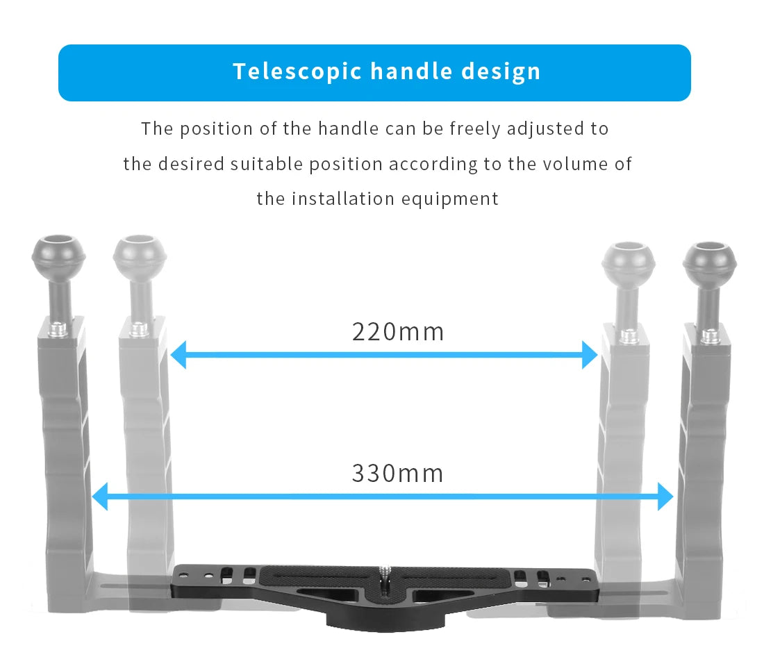 Diving Camera Tray Stabilizer Rig with Dual Handles