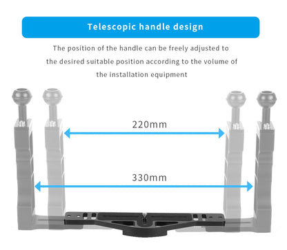 Diving Camera Tray Stabilizer Rig with Dual Handles