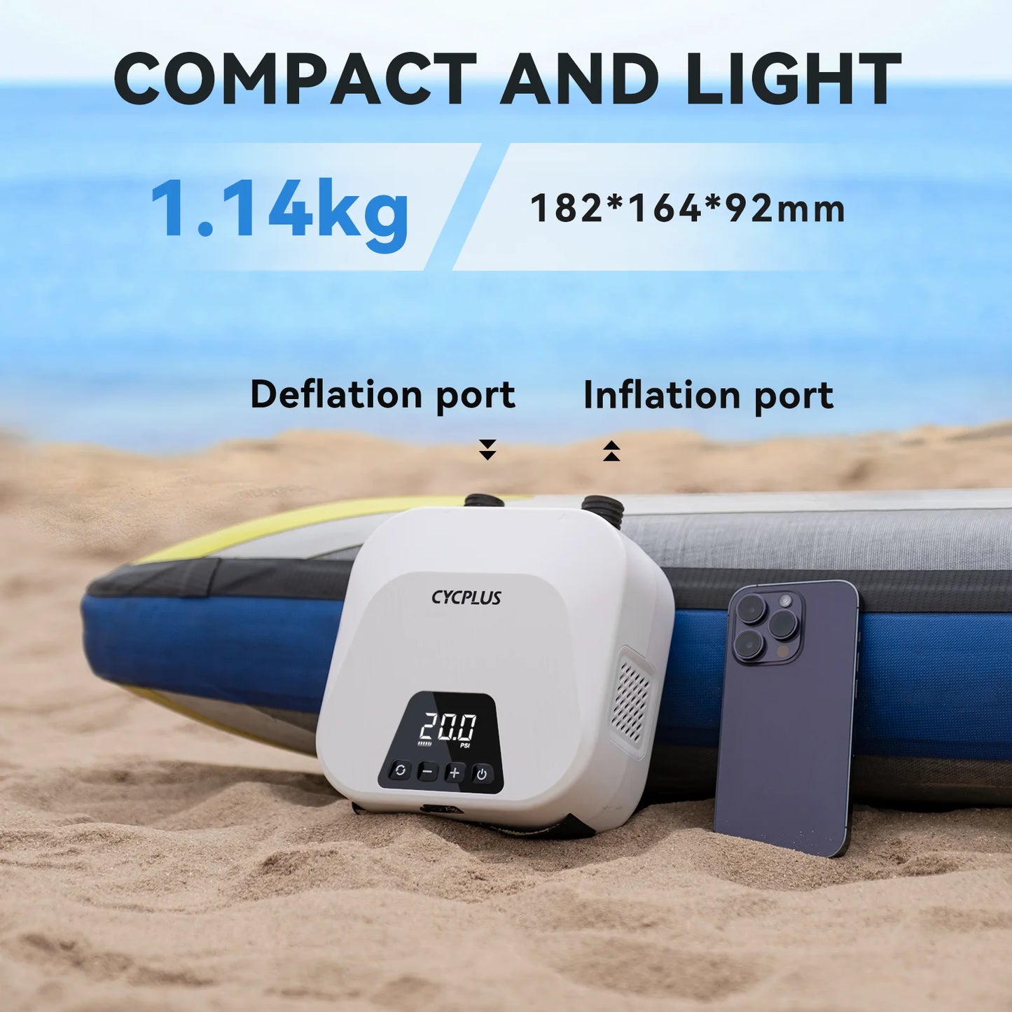 Smart Electric SUP Air Pump 2600mAh Portable Rechargeable