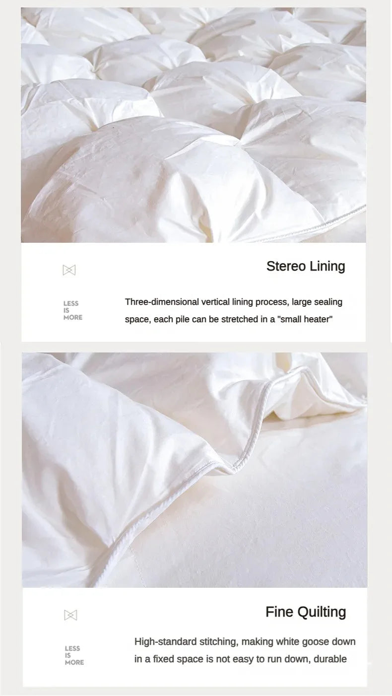 Luxury White Goose Down Cotton Winter Quilt