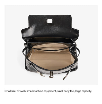 Khaki Tote Handbag with Crossbody Strap