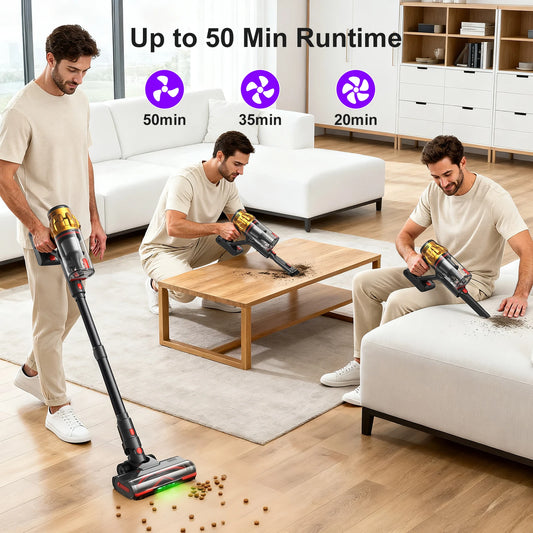 Cordless Vacuum Cleaner 50kPa Powerful Suction Pet Hair