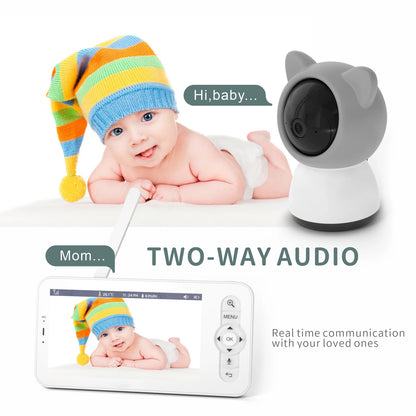 5 Inch WiFi Baby Monitor with 2 Cameras App Control