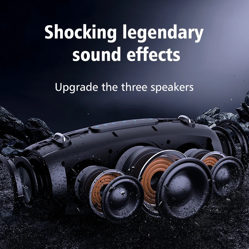 Grey Rechargeable Wireless Speaker Waterproof Outdoor 40H Playtime