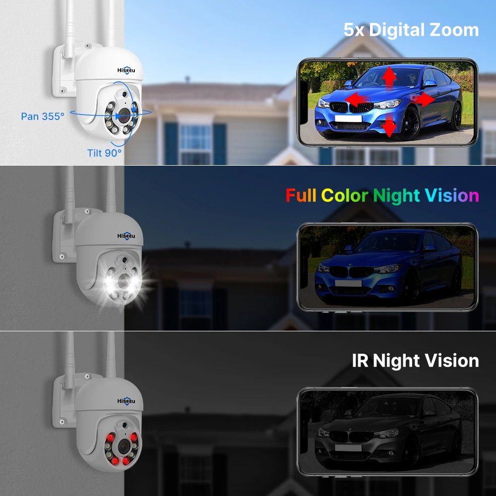Wireless Security System 2 Cameras 1TB NVR Color Night Vision