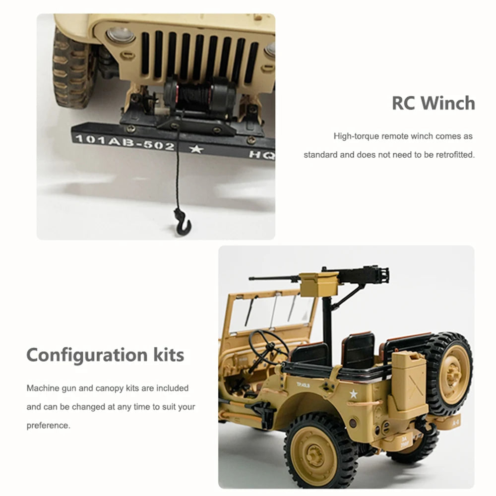 1:14 4WD RC Military Climbing Truck Yellow