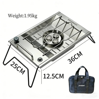 8000W 3 Burner Portable Gas Camping Stove Stainless Steel