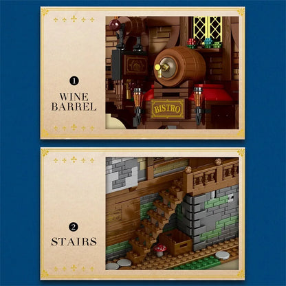 2868PCS Medieval Tavern Building Block Model Kit