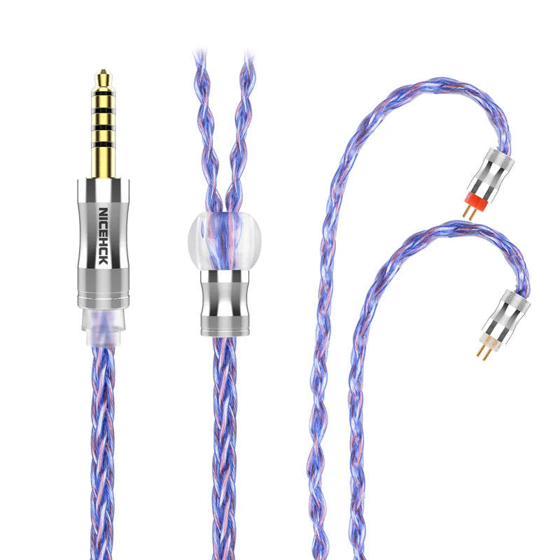 6N Litz Silver Plated OCC Earphone Cable 4.4mm 2Pin