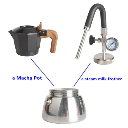 2-in-1 Stovetop Milk Frother and Steaming Pot Black