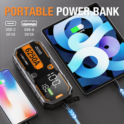 6000A 12V Car Jump Starter Portable Power Bank