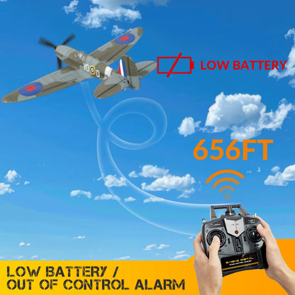 RC Fighter Plane 400mm Wingspan with One-Key Aerobatics