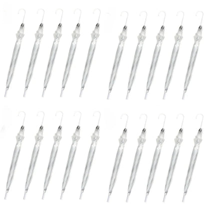 Bulk 20 Clear Party Umbrellas with J Hook Handles