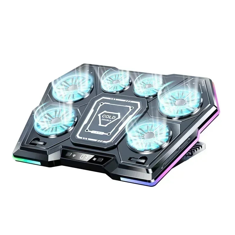 Laptop Cooling Pad 8 Angle Adjustable Foldable LED Display