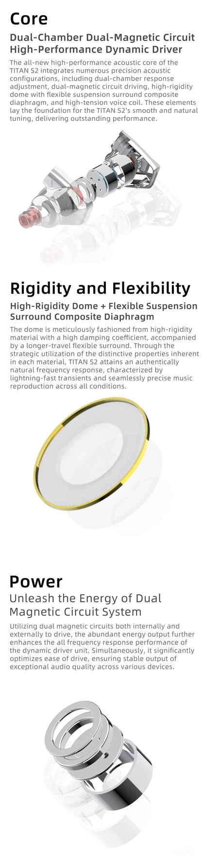 Silver Earphones Magnetic Circuit Dynamic Driver Clear Audio