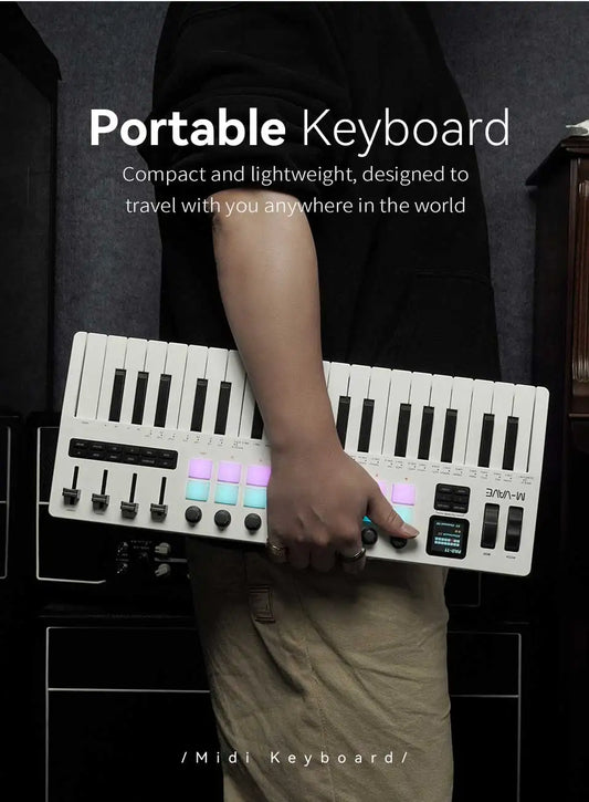 Compact 37-Key USB MIDI Controller with RGB Pads