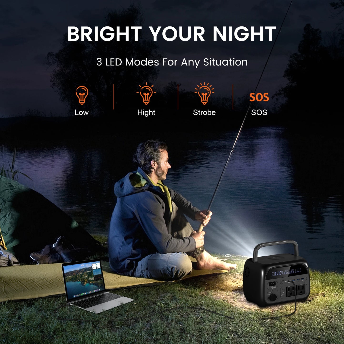 500W Portable Power Station 345Wh LiFePO4 Battery