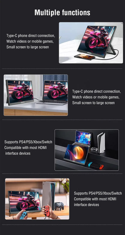 15.6" 1080P HDR Portable Touchscreen Monitor for Gaming