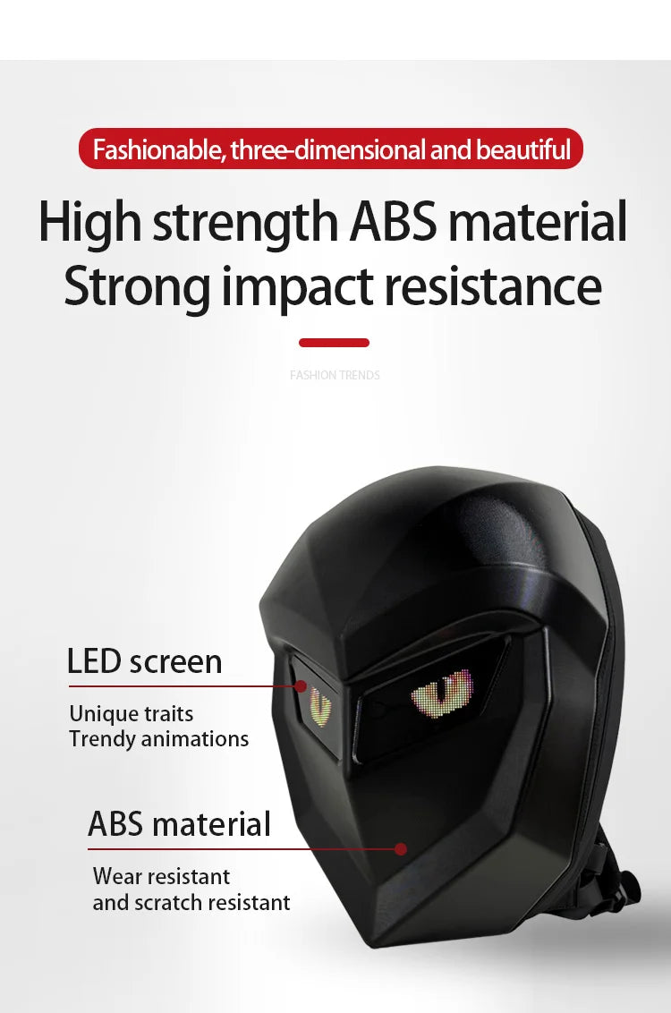 Water Resistant LED Backpack with DIY Display Black