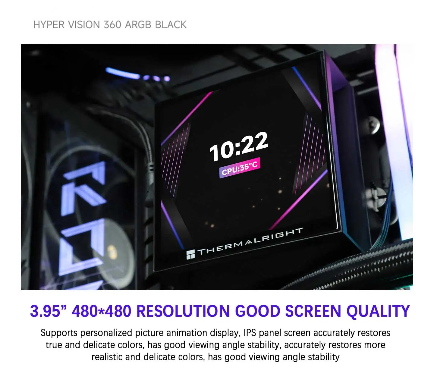 360mm ARGB Liquid CPU Cooler with Rotatable LCD