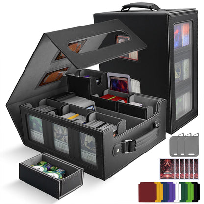 Trading Card Deck Box with 8 Toploaders & Stoppers