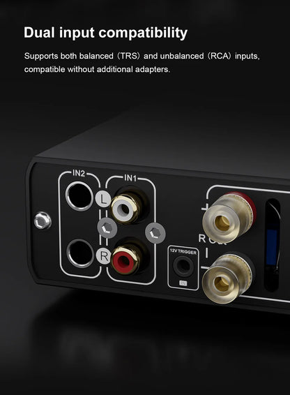 Mini Class D Desktop Amplifier Silver 140W x2
