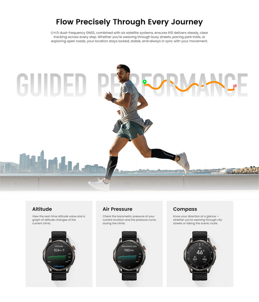 Fitness Smartwatch Black Waterproof 5ATM GPS Tracker