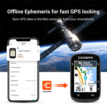 Wireless GPS Cycling Computer with Color Map Navigation
