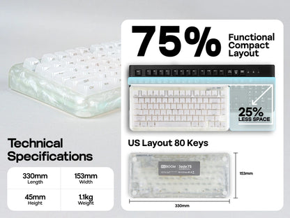 75% Wireless Mechanical Keyboard RGB Hot Swap QMK VIA