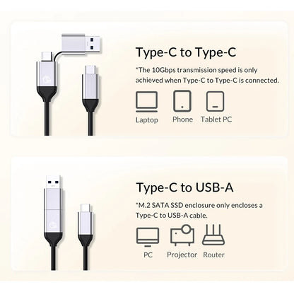 2 Bay External HDD Dock USB 3.0 Type-C Enclosure