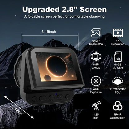 Portable Telescope Camera for Astrophotography and Zoom