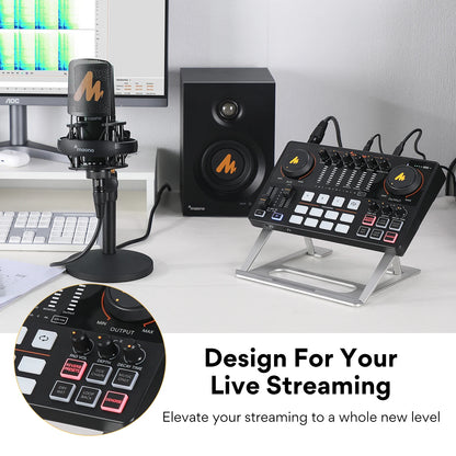 Portable Audio Interface & DJ Mixer with Sound Effects