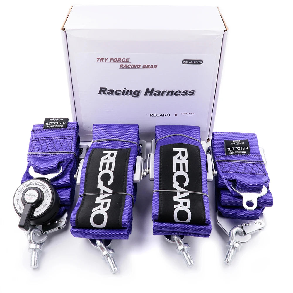 Heavy Duty 4 Point Seat Belt Harness Purple