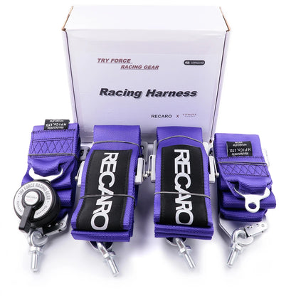 Heavy Duty 4 Point Seat Belt Harness Purple