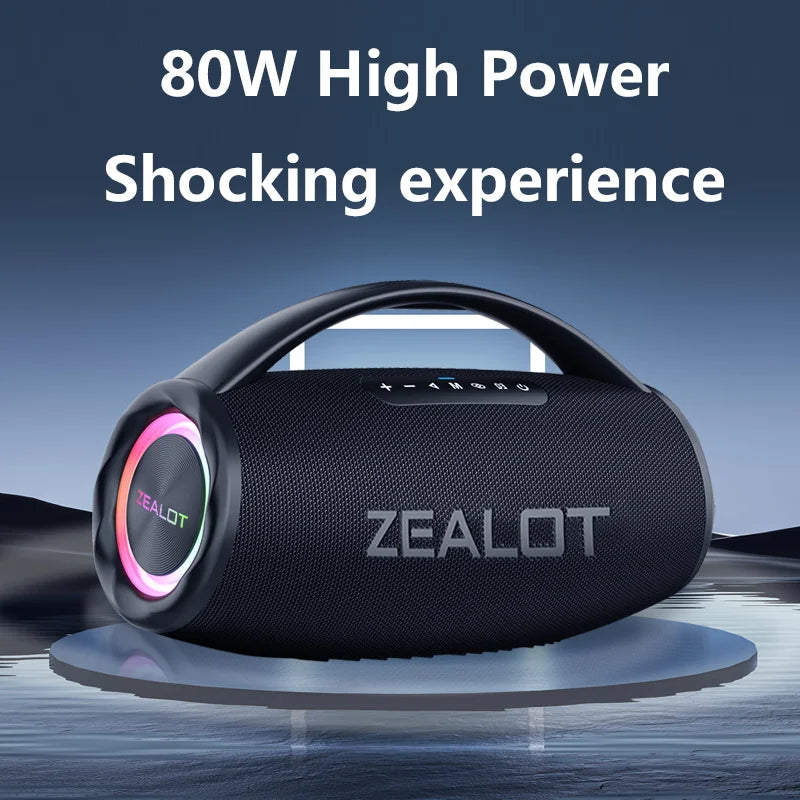 80W Outdoor Portable Bluetooth Speaker with HiFi Sound