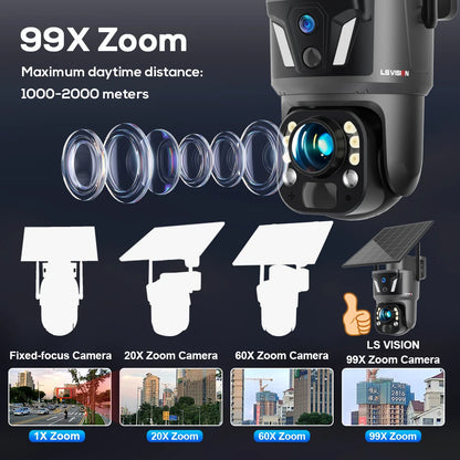 4K WiFi PTZ Security Camera 99X Zoom Outdoor
