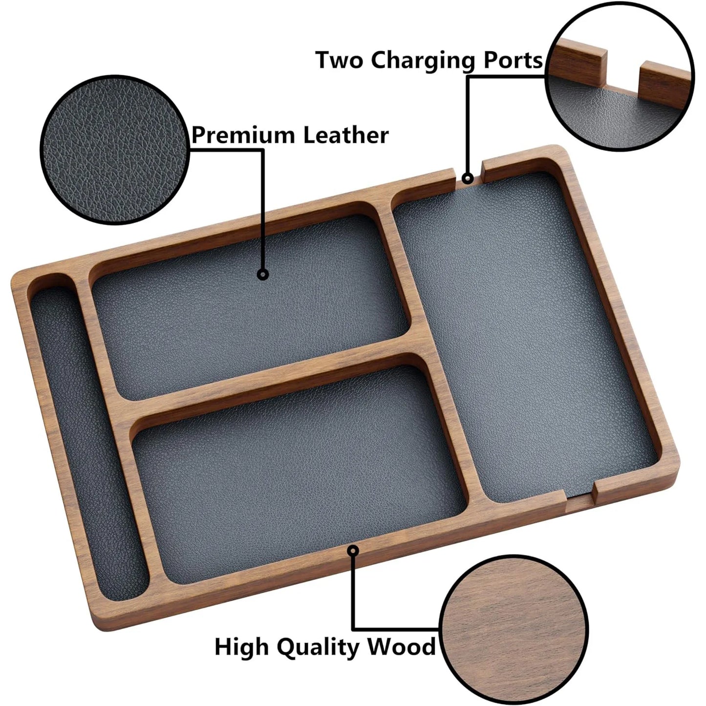 Wooden Desktop Organizer with 30 Compartments