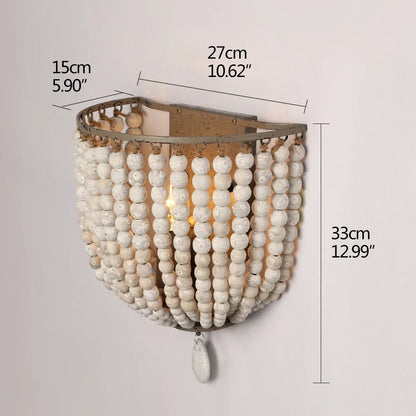 Industrial White Bead Wall Lamp E14 Retro Style