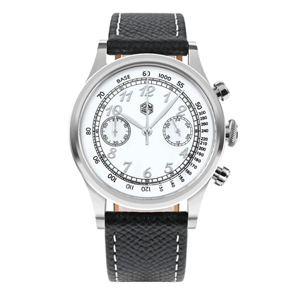 Luxury 38mm Men’s Watch White Dial Chronograph
