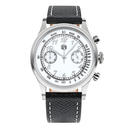 Luxury 38mm Men’s Watch White Dial Chronograph