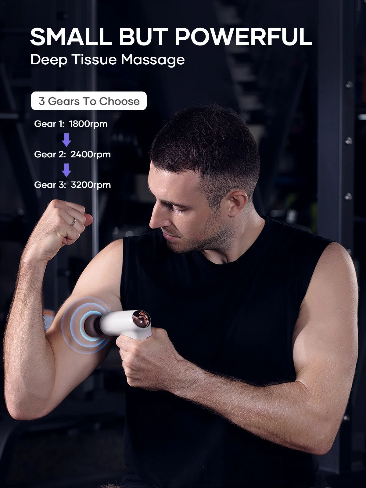 Rechargeable Deep Tissue Massage Gun with Heat Therapy