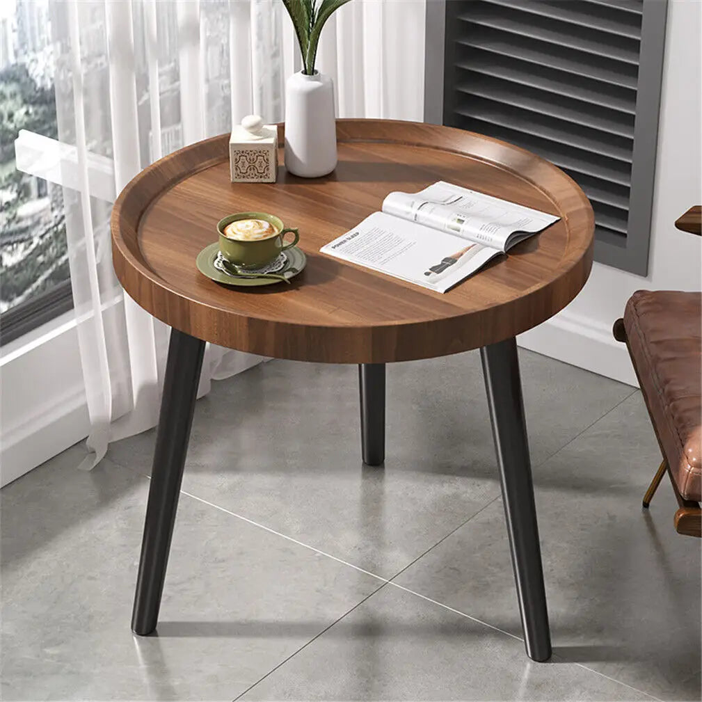2-in-1 Irregular Wooden Coffee Table Set with Triangle Legs