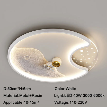 50cm Contemporary Astronaut LED Ceiling Light White